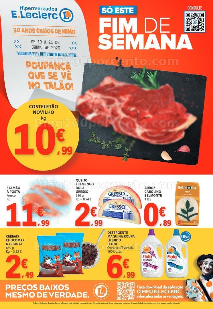 Antevisão Folheto E-LECLERC Promoções Fim de Semana - 19 a 21 junho
